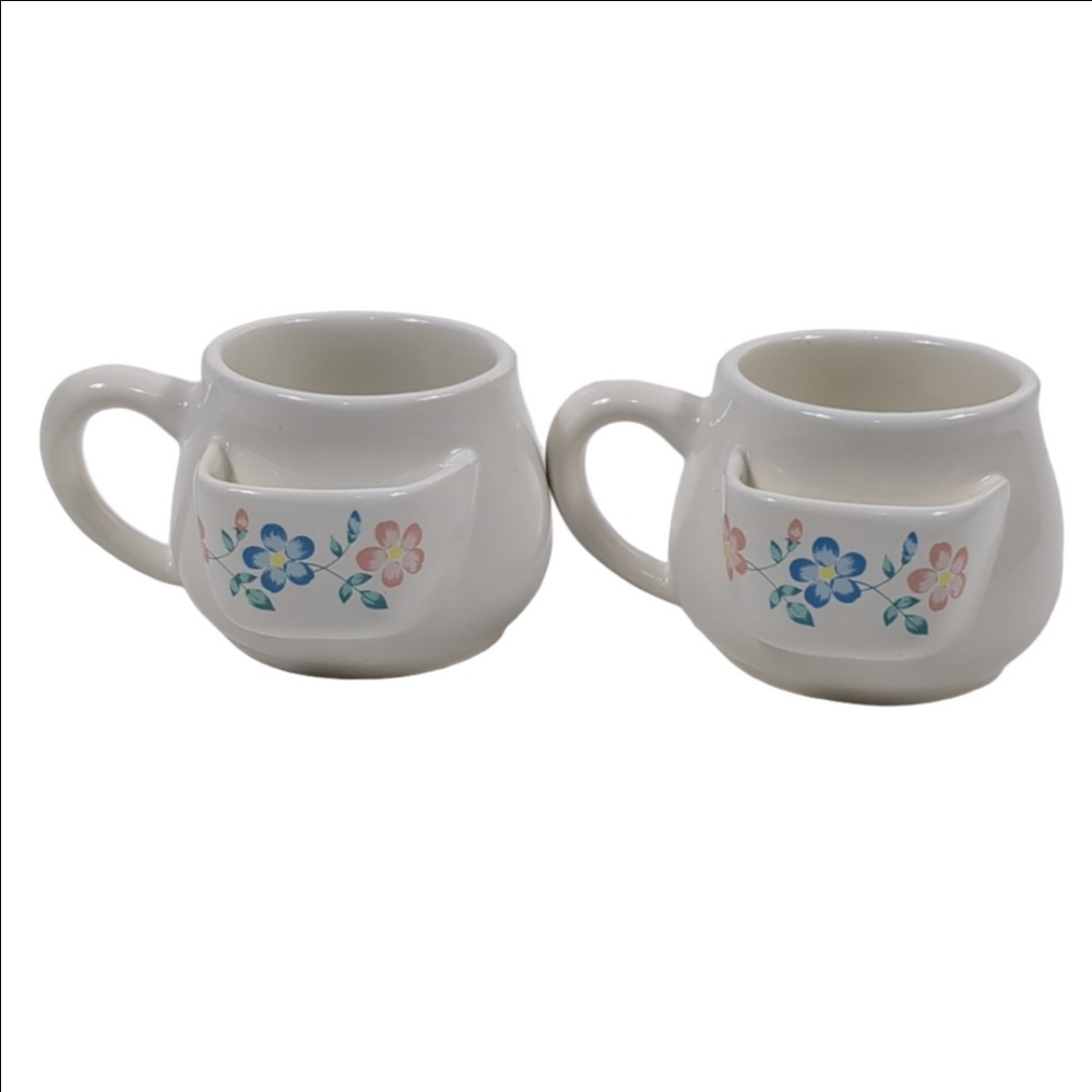 Vintage Teacup With Teabag Holder Set of 2